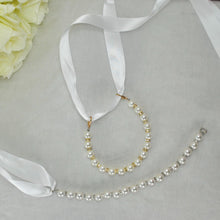 Load image into Gallery viewer, Pearl and Rhinestone Ankle Straps, Wedding Shoes Accessories, Bridal Shoes Straps, Bridesmaids Accessories
