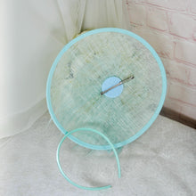 Load image into Gallery viewer, Mint Green Wedding Fascinator Hat &amp; Clutch Bag Set: Handmade Bridal Accessories
