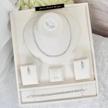 Load image into Gallery viewer, Bridal Jewelry Set: Cubic Zirconia Necklace, Earrings &amp; Bracelet Jewellery
