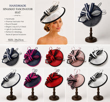 Load image into Gallery viewer, Sinamay Fascinator Hat with A Butterfly Bow Tie
