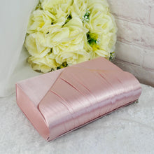 Load image into Gallery viewer, Handmade Pink Satin Bridal Set: Heels, Clutch Bag &amp; Fascinator

