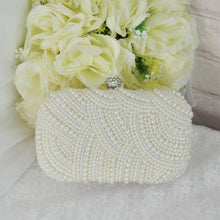 Load image into Gallery viewer, Pearl Clutch Bag: Ivory Cream Bridal Handbag
