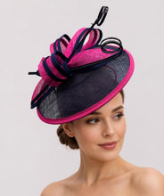 Load image into Gallery viewer, Sinamay Fascinator Hat with A Butterfly Bow Tie
