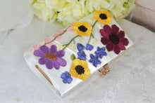 Load image into Gallery viewer, Floral Embroidered Satin Clutch Bag: Bridal Evening Purse with Chain
