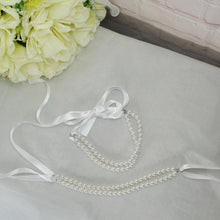 Load image into Gallery viewer, Double Pearl Ankle Straps, Wedding Shoes Accessories, Bridal Shoes Straps, Bridesmaids Accessories
