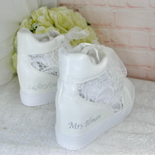 Load image into Gallery viewer, Personalised Wedge Heel Wedding Trainers
