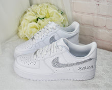 Load image into Gallery viewer, Wedding Shoes, White Women's Wedding Shoes, Custom Air Force 1, Wedding Shoes, Bridal Wedding Trainers, Bides Pumps AF1
