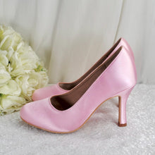 Load image into Gallery viewer, Pink Satin Bridal Shoes: 3" Heel Wedding Coloured Court Shoe
