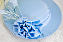Load image into Gallery viewer, Handmade Satin Hatinator with Rose Flowers &amp; Feathers | Matching Clutch Bag
