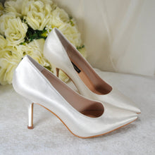Load image into Gallery viewer, Classic Satin Pointed Toe Stiletto Shoes | 8cm, 10cm, 12cm Bridal Court Shoes | Large Sizes
