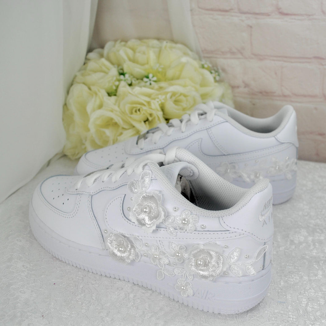 Personalised Nike Air Force 1 Trainers for Bride or Groom, Customised Bridal Sneakers, Alternative Wedding Shoes