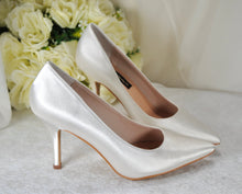 Load image into Gallery viewer, Classic Satin Pointed Toe Stiletto Shoes | 8cm, 10cm, 12cm Bridal Court Shoes | Large Sizes
