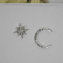 Load image into Gallery viewer, Swarovski Crystal Star and Moon Stud Earrings, Bridal Jewelry, Bridal Stud Earrings, Crystal Bridal Earrings, Statement Earrings Cz
