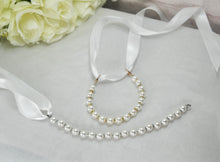 Load image into Gallery viewer, Pearl and Rhinestone Ankle Straps, Wedding Shoes Accessories, Bridal Shoes Straps, Bridesmaids Accessories
