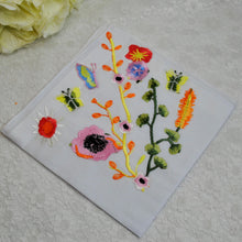Load image into Gallery viewer, Embroidered Wildflower Pocket Squares &amp; Matching Tie: Secret Garden Wedding Necktie
