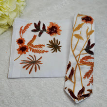 Load image into Gallery viewer, Embroidered Autumn flower Tie: Floral Necktie, Wedding Groom Groomsmen
