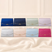 Load image into Gallery viewer, Handmade Textured Vegan Leather Clutch Bag with Bow | Bridal Handbag
