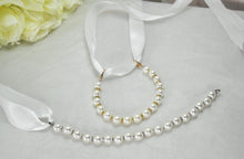 Load image into Gallery viewer, Pearl and Rhinestone Ankle Straps, Wedding Shoes Accessories, Bridal Shoes Straps, Bridesmaids Accessories
