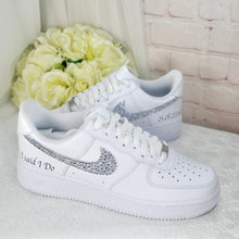 Load image into Gallery viewer, Wedding Shoes, White Women's Wedding Shoes, Custom Air Force 1, Wedding Shoes, Bridal Wedding Trainers, Bides Pumps AF1
