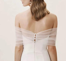 Load image into Gallery viewer, Personalised Tulle Wedding Bolero and Fingerless Glove Set: Bridal Dress Cover
