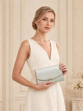 Load image into Gallery viewer, Handmade Textured Vegan Leather Clutch Bag with Bow | Bridal Handbag
