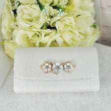 Load image into Gallery viewer, Ivory Shimmer Clutch: Cherry Blossom Bridal Wedding Purse
