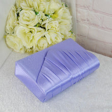 Load image into Gallery viewer, Lilac Purple Satin Clutch Bag and Fascinator Set: Wedding Guest Outfit
