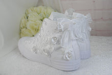 Load image into Gallery viewer, Floral Embroidered Wedding Converse
