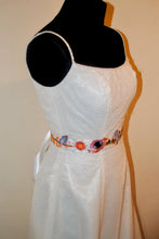 Load image into Gallery viewer, Floral Embroidered Bridal Belt: Orange Secret Garden Wedding Sash
