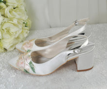 Load image into Gallery viewer, Ivory Block Heel Bridal Shoes - UK3 - Ready to Dispatch
