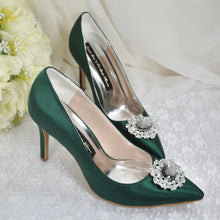 Load image into Gallery viewer, Pointed Toe Satin Bridal Shoes | Custom Colours | 8cm, 10cm, 12cm Heel | Large Sizes
