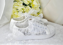 Load image into Gallery viewer, Lace Bridal Trainers

