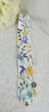 Load image into Gallery viewer, Embroidered Wildflower Mens Tie: Floral Wedding Necktie

