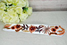 Load image into Gallery viewer, Autumn Mens Tie, Embroidered Wildflower Necktie, Floral Tie for Groom, Groomsmen, Flower Ties, White Bridal Tie
