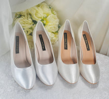 Load image into Gallery viewer, Pink Satin Bridal Shoes: 3" Heel Wedding Coloured Court Shoe
