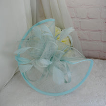 Load image into Gallery viewer, Mint Green Satin Clutch Bag and Fascinator Set
