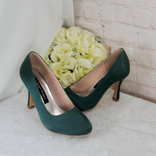 Load image into Gallery viewer, Pink Satin Bridal Shoes: 3" Heel Wedding Coloured Court Shoe

