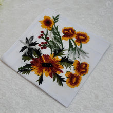 Load image into Gallery viewer, Embroidered Wildflower Pocket Squares &amp; Matching Tie: Secret Garden Wedding Necktie
