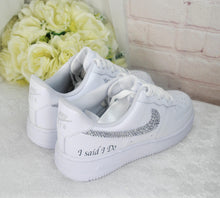 Load image into Gallery viewer, Personalised Genuine AF1 Air Force 1 Trainers for Bride or Groom, Customised Bridal Sneakers, Alternative Wedding Shoes
