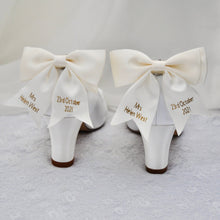 Load image into Gallery viewer, Rainbow Satin Bow Shoe Clips: Custom Bridal Wedding Accessory
