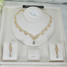 Load image into Gallery viewer, Bridal Jewelry Set: Teardrop Cubic Zirconia Necklace and Earrings
