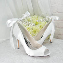 Load image into Gallery viewer, Double Pearl Ankle Straps, Wedding Shoes Accessories, Bridal Shoes Straps, Bridesmaids Accessories

