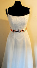 Load image into Gallery viewer, Floral Embroidered Bridal Belt: Orange Secret Garden Wedding Sash
