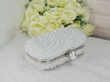 Load image into Gallery viewer, Handmade Pearl Clutch Bag: Elegant Bridal Wedding Purse
