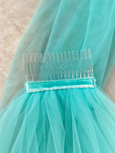 Load image into Gallery viewer, Aqua Tulle Wedding Veil – 75 cm with Comb – Sale
