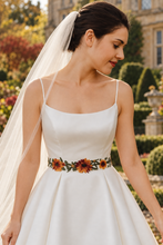 Load image into Gallery viewer, Autumn Flower Embroidered Bridal Belt
