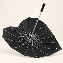 Load image into Gallery viewer, Black Heart-Shaped Umbrella – Wedding &amp; Occasion Umbrella
