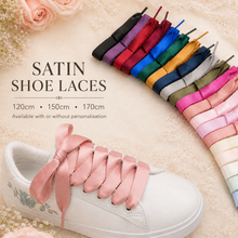 Load image into Gallery viewer, Bridal Satin Shoe Laces - DIY Your Wedding Shoes - Converse Trainers, Sneakers
