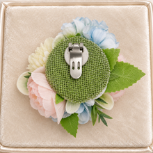 Load image into Gallery viewer, Blush &amp; Blue Floral Bridal Shoe Clips – Handmade Wedding Flowers
