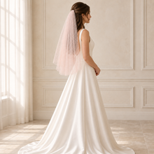Load image into Gallery viewer, Sparkling Tulle Wedding Veil – Blush Pink, Ivory or White
